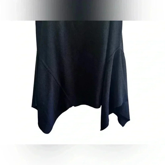 RONI RABL Black Knit Asymmetric Wide Dropped Sides Flared Hem Skirt Womens Small - Picture 4 of 9
